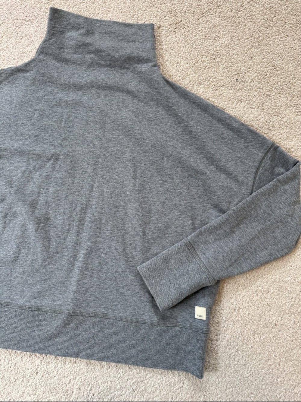 Vuori Cleo Mockneck Long Sleeve Heathered Grey SzXS